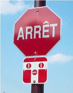 stop znak, Quebec